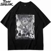 Homens Streetwear Oversize Tshirt Hip Hop Harajuku Gráfico Impresso T-shirt Verão Curto Manga Tops Tees Loose Algodão T Shirt 210707