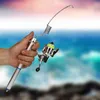 Mini cana de pesca portátil de aço inoxidável leve para pesca no mar vara para pesca no gelo para inverno vara de pesca no gelo ferramentas para pesca