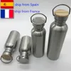 Portable Stainless Steel Water Bottle 1000ml Bamboo Lid Sports Flasks Travel Cycling Hiking Camping Bottles BPA Free