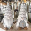 Pluche Doll Faceless Santa Gnome Dolls Ornamenten Kerstboom Hang Hanger Kerstfeest Decoraties voor Home Kids Toy 4938 Q2