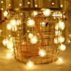 Strings Christmas LED Snowball Fairy Light String For Wedding Xmas Year Holiday Home Party Garland Indoor Outdoor Decoration Lamp