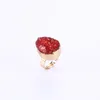 Cute Natural Crystal Stone Gold Plated Druzy Adjustable Rings Party Club Decor Fashion Jewelry For Women Girl