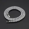 Chains 2022 Fashion 1 Row Rhinestone Men039s Hip Hop Necklace Rap Singer Tennis Chain Shiny Women Gift5523281