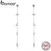 Bamoer 100% 925 Swaying Notes Long Drop Kvinnor Sterling Silver Örhängen Smycken SCE202