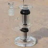 Narghilli nero-trasparente narghills fitto collo di vetro curvato bong di fumo tubo olio dab rig rigs percolatore tubi dell'acqua 14mm giunto femminile con ciotola forma a fungo da 11,4 pollici