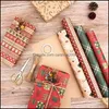 Gift Wrap Event Party Supplies Festive Home Garden Lxac Retro Christmas Gifts Wrap Papers Diy Present Packing Kraft Wraps Drop Delivery 20