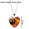 Women Girls Universe Star Moon Heart Neckor Glass Cabochon Pendant Necklace Fashion Jewelry Gift Will and Sandy