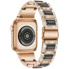 Metallrem för Apple Watch Series 6 SE 5 4 3 2 1 Band Iwatch med Opal Luxury Glitter Glänsande sten 40mm 44mm