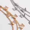 Papillon multicouche minimaliste créatif femmes corps chaînes pendentif chaîne de taille