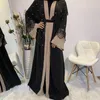 Abbigliamento etnico Abaya per le donne Ramadan Kimono Modello di moda Caftano a Dubai Disegni di pizzo Abiti islamici di Turchia Elegante Abaya musulmano