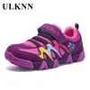 ULKNN, zapatos deportivos de cuero genuino para niños, zapatillas de deporte para niños, zapatos para niñas, primavera otoño, malla transpirable a rayas, chaussure 210308