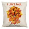 Pillow Case Thanksgiving Day Flax Pillowcase Autumn Leaves Pumpkin Cushion Cases Cover Covers Year Home Decor