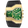 Wristwatches High-Grade Leather Belt Large Dial Gold Men's Watch Fashion Trend Luminous Quartz