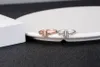 Modna miłość biżuteria S925 Srebrne pierścienie dla kobiet otwarte diamentowe pierścionki różowe złoto liter