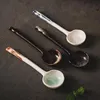 Spoons الرجعية نمط الأزياء اليابانية أدوات المائدة السيراميك سعة كبيرة حساء ملعقة