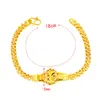24K Gold Watch Shape Charm Armbanden voor Dames Trendy Zonnebloem Armband Sieraden Geschenken