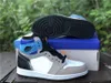 Sıcak Otantik 1 Yüksek OG Prototip Ayakkabı Beyaz Çok Renkli Toplam Turuncu Hiper Kraliyet Üniversitesi Mavi Obsidiyen Açık Spor Sneakers Orijinal Kutusu US4-13