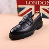 men fashion party nightclub wear genuine leather tassels shoes slip on driving shoe black tide breathable platform loafers mans