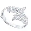 デスシアキング販売ファッションの葉の羽のリングの女性の結婚式の婚約休日211217