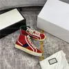 Tennis 1977 High Top Sneaker Runner Canvas Sko Green Red Strip Broderi Vintage Trainers Casual Italy Luxurys Designers Sneakers