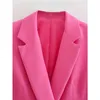 Nlzgmsj Za Mujer Chaqueta recortada Mujer Manga larga Oficina Señora Blazers Abrigo Moda Solo botón Ourerwear Top 07 211006