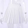 Pleated Skirt Summer High Waist Pleated Mini Skirt Women's Fashion Slim Waist High Street White Solid Skirts y2k 210721