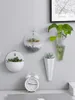 VASES NORDIC PLASTIC WHITE PP透明壁マウントフラワーベース庭用品ホームハンギング花瓶プランターポットの装飾