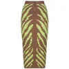 Ocstrade Arrival Fashion Long Bandage Skirt Women Lime Zebra Print Bodycon Bandage Skirt Midi Club Party Skirt 210306