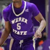 Custom College Basketball Weber State Wildcats Tröjor Koby McEwen Dillon Jones JJ Overton Seikou Sisoho Jawara Damian Lillard Dontay Bassett Dyson Koehler Tew