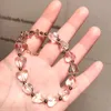 Beaded Strands Elegant Heart Pearl Bracelet For Women Transparent Acrylic Handmade Creative Beads Fation Jewerly Fawn22