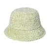 ワイドブリム帽子冬の屋外休暇レディパナマ黒の固体厚い柔らかい暖かい釣りキャップの女性のための毛皮のバケツの帽子11