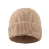 Retro Cor Sólida Malha Feminina Masculina Gorro Moda Com Manguito Sem Aba Masculino Skullies Gorros Casuais Inverno Quente Chapéus Ao Ar Livre