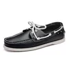 Män Casual Skor Loafers Läder Utomhus Sneakers Bottom Low Cut Classic Multicolor Triple Black GR