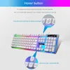 Mini Gamer-tangentbord med bakgrundsbelysning USB 104 Keycaps Wired RGB LED Ryssland för PC-bärbar dator
