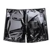 Underpants Mens Erotic Leather Pants Short For Sex Porn Latex Zipper Beside Male Patent Boxer Sexy Bottom Underwear193t