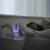 Cute Bunny Ear LED Digital Alarm Electronic USB Sound Control Rabbit Night Lamp Orologio da tavolo Decorazione domestica 210310