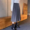 3XL Korean Style Black Pleated Skirts Women Autumn Winter Large Size Thick Skirt Female Side Zipper High Waist Saia 210601