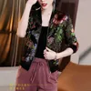 Giacca estiva in chiffon con stampa di pizzo Giacca bomber allentata a maniche lunghe da donna Lady Top Giacche nere femminili Abiti taglie forti 211014