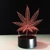 Veilleuses Feuille 3D Illusion LED Lampe Veilleuse 7 RVB Coloré USB Alimenté 5ème Batterie Poubelle Bouton Tactile Livraison Directe Boîte-Cadeau