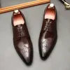 Sapatos de Brogue de Marca Italiana Calçados Homens Formal Negócios Sapatos Homens Oxford Elegante Couro Genuino Vestido de Couro Sapatos para Homens G12