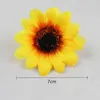 4/7/9cm 50pc tête de fleur artificielle tournesol guirlande Corsage Bracelet chapeau décoration accessoires mariage fleur mur décor à la maison