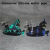 Glass bong submarine smoking hookah silicone hand pipe oil Spoon Pipes with bowl portable unbreakable dabber tool