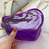 HBP Small Clear Woman Chain Heart Shaped Bag Fashion Wallet Axelväska Personlighet Hinkväskor