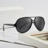 Sunglasses Relieve Pinhole Glasses Men Women Corrective Anti-Fatigue Myopia Reading Exercise Protector Eyesight Black Wholesale