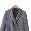 Plus Size Dames lange jas Herfst Double-Breasted Sleeve Dames Blazer Elegante Vrouwelijke Pak Hoge Kwaliteit 210527