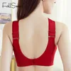 Fallsweet Mulheres Plunge Vest Bra Deep V Sem Fio Brassiere Plus Tamanho Grande Strap Underwear C / D Copo U Voltar Bras Femme 210623