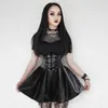 SUCHCUTE Damenröcke Gothic Harajuku Verband Kunstleder Koreanische Mode Schwarz Mini Faltenröcke Sommer Party Pu Saias 210721