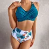 Kvinna Badkläder Sexig Bikini Stora Kvinnor Badkläder Floral Plus Storlek Swimming Suit Kvinna Bather Baddräkter 210712