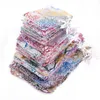 Jewelry Pouches, Bags 30/50Pcs 4 Sizes Drawstring Organza Colorful Packaging For Wedding Beads Gift Pouches