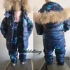 -20 Degrees Winter Clothing Set for Children Boy Girl Ski Suit Dinosaur Elephant Cartoon Baby Snowsuit Parkas Kids Clothes 1-4Y H0909